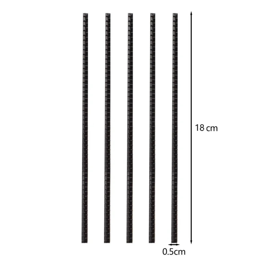 Two Rows Teeth Shaped Anti Slip Strip Black DIY Handmade Hairpin Back Zpaxo 0.5x18cm