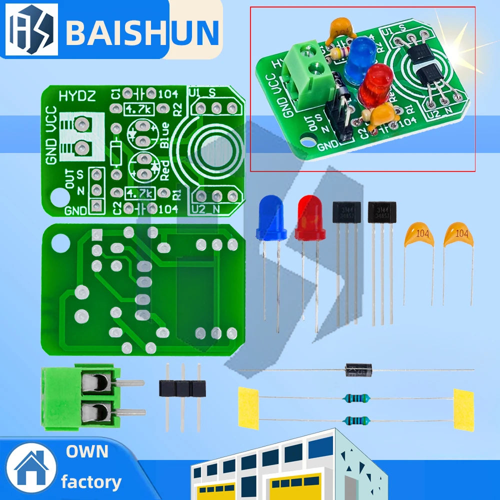 Hall Effect Magnetic Polarity Sensor Module 3 3V 5V High-sensitivity Zpaxo