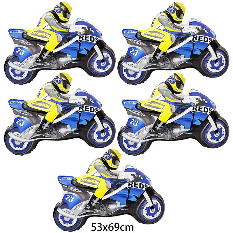 Large Motorcycle Foil Balloons Racing Car Balloon Boy Birthday Party Zpaxo 5pcs Motorcycle Other