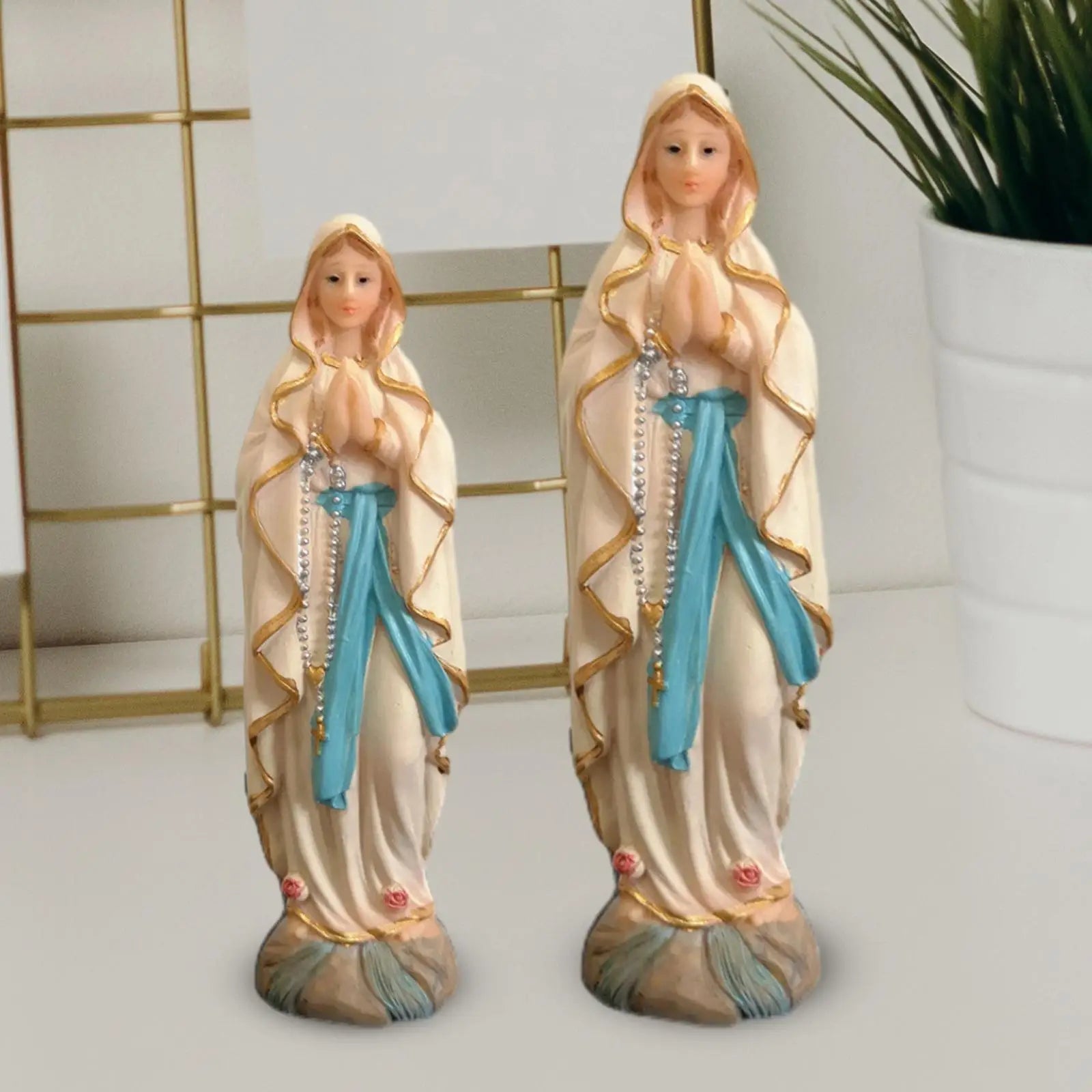 Blessed Luther Sculpture Desk Display Religious Catholic Figure Lady of Luther Figurine for Shelf Office Tabletop Home Desk Zpaxo