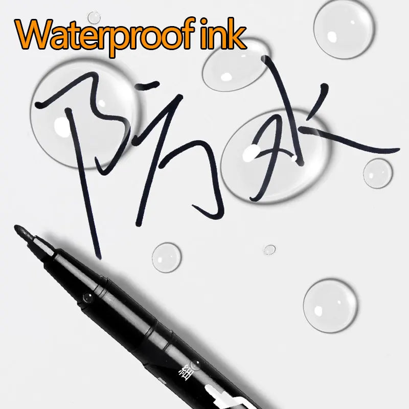 Double Headed Marker Pen Oily Permanent Markers Pens Fine Point Zpaxo