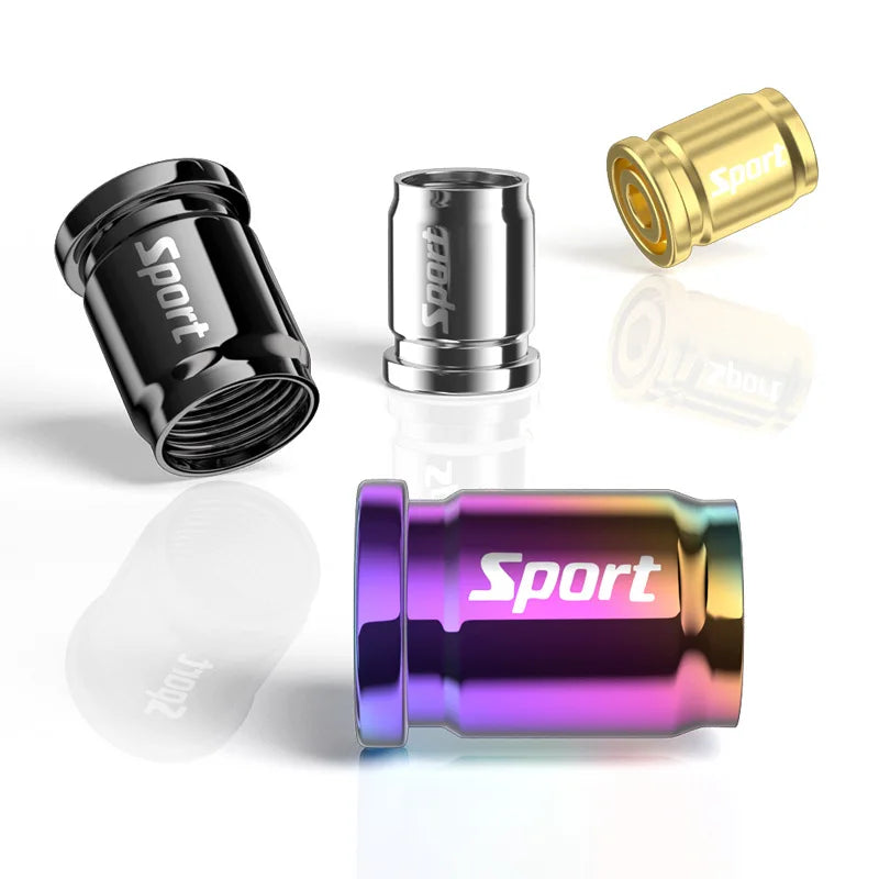 Universal Anti-Theft Aluminum Tire Valve Stem Caps – 4 Pack