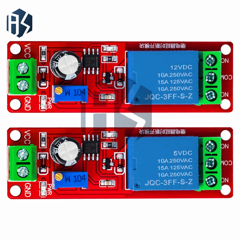 NE555 Timer Delay Relay Module - Adjustable 0~10S Time Delay, DC 5V/12V Compatible, Precision Timing Control relay shield 0~10S Zpaxo