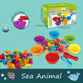 56/36pcs Rainbow Sorting Game Animal Puzzle Toy Dinosaur Traffic Color Matching Game Education Sensory Toys For Kids Preschool Zpaxo sea animal