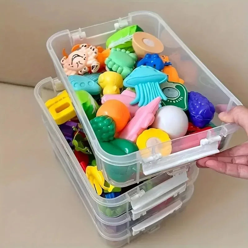 Building Blocks Storage Box Transparent Visibility Tool