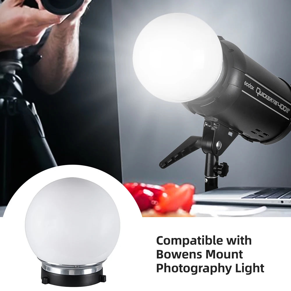 Soft Light Ball Photography Translucent Diffuser Flash Dome Bowens