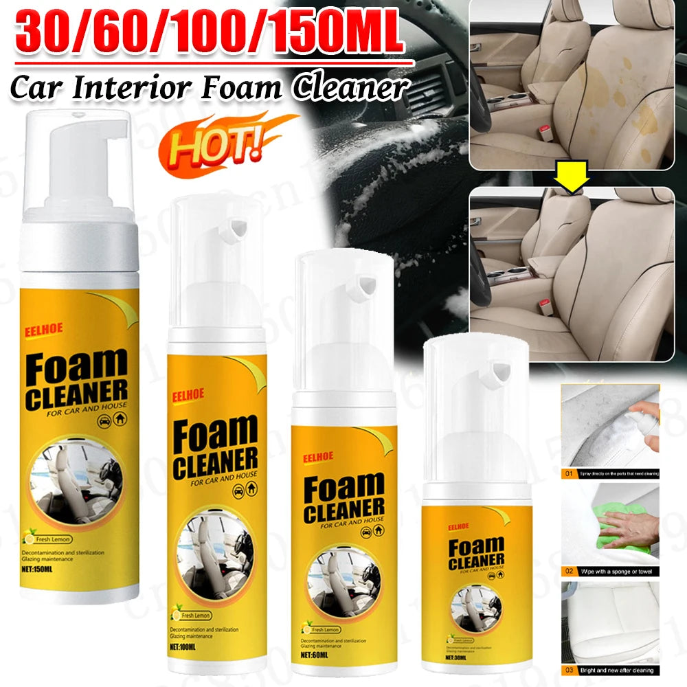 30 60 100 Foam Cleaner Car Interior Stain Removal Cleaning Leather