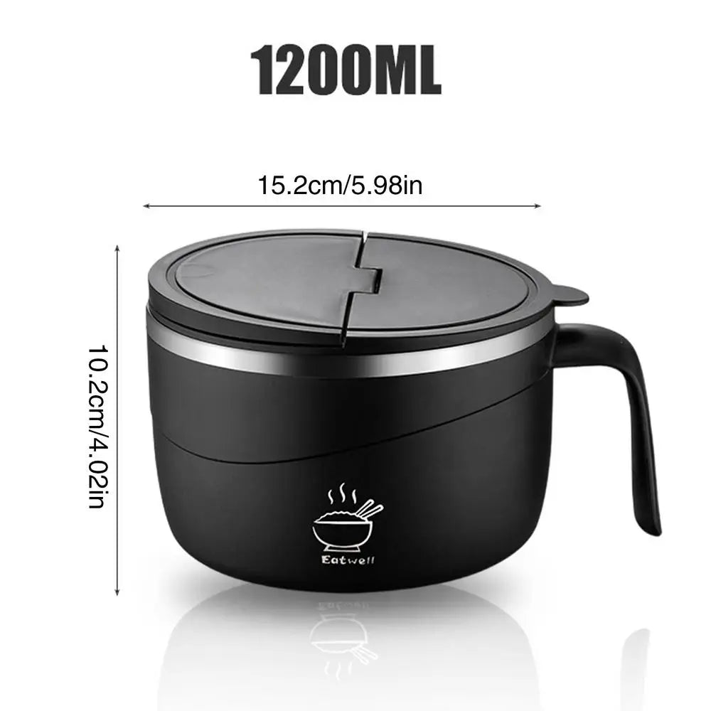 Noodle Bowl Cooker Portable Anti-scalding Soup Mugs 304 Stainless