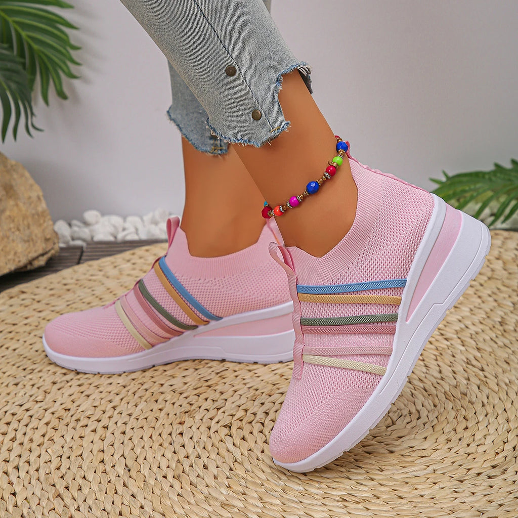 Women Mesh Shoes Summer Soft Bottom Slip Casual Woman Colorful Strap Zpaxo