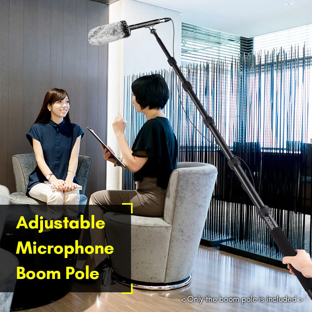 Andoer Handheld Microphone Boom Arm 4-Section Extendable Mic Aluminum