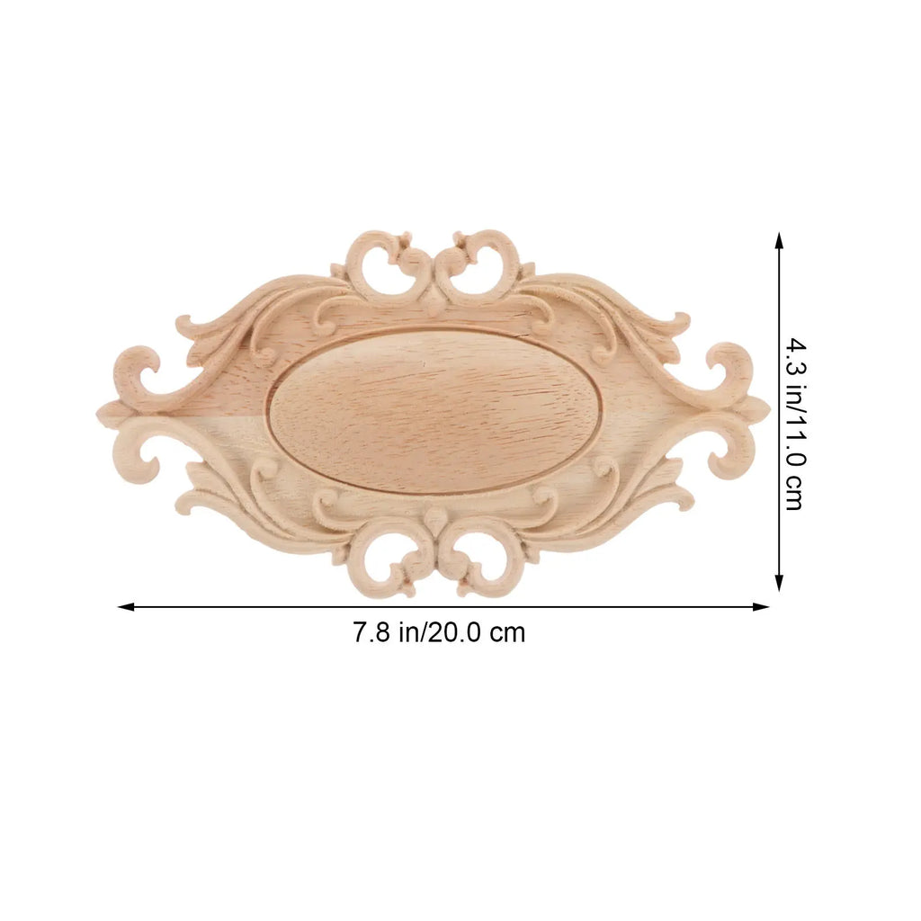 Wood Carved Decal Decor Light Compact Wooden Applique Furniture