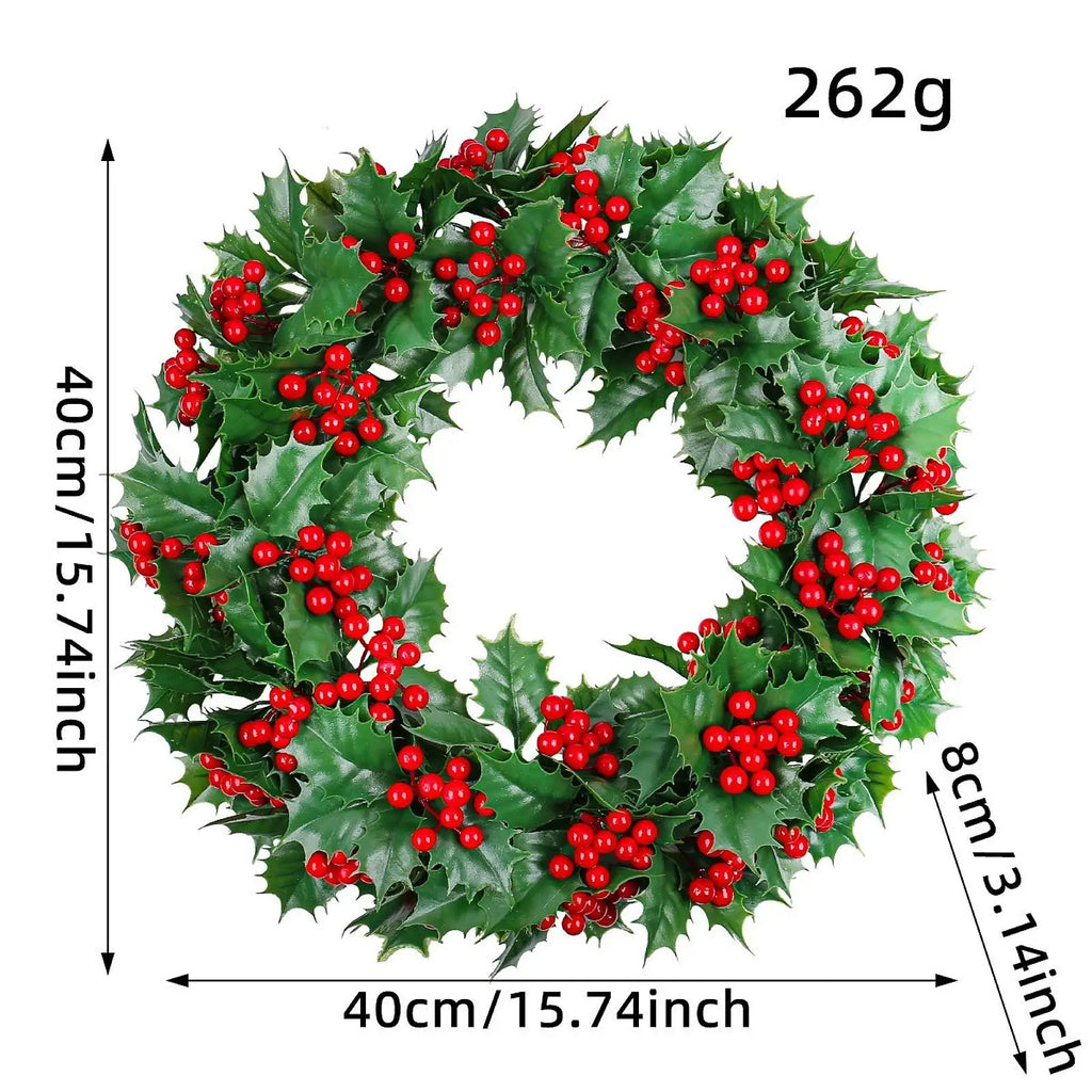 Artificial Christmas Wreath Garland Green Leaves Ornament Zpaxo