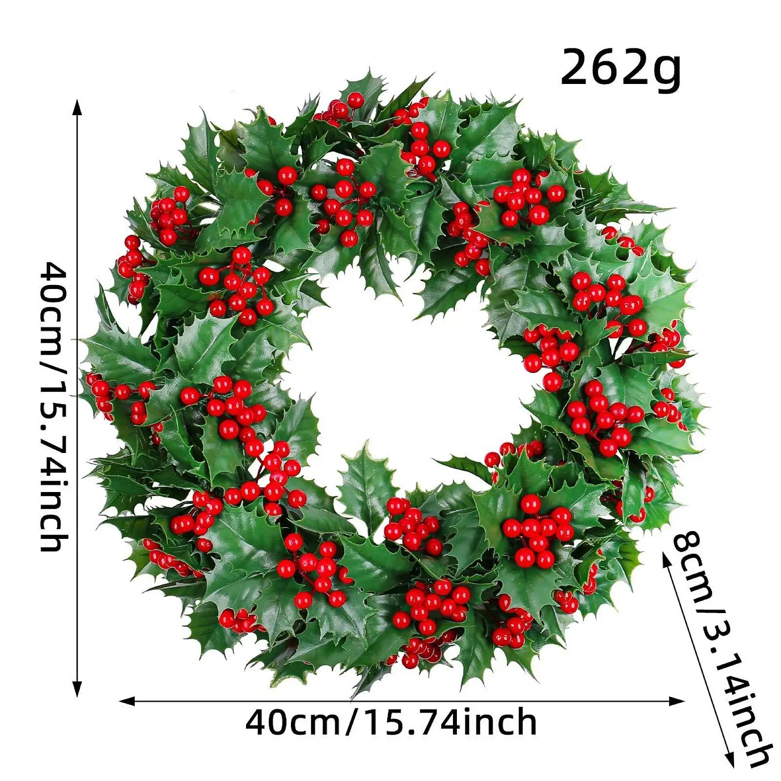 Artificial Christmas Wreath Garland Green Leaves Ornament Zpaxo