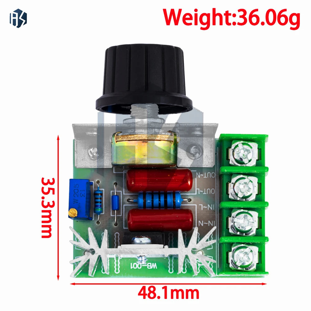 2000W AC Voltage Regulator SCR 220V Fan Motor Speed Control Light Zpaxo