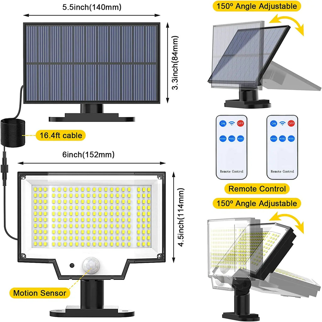 Solar Light Motion Detection Powered Garland Security Flood Lamp Zpaxo