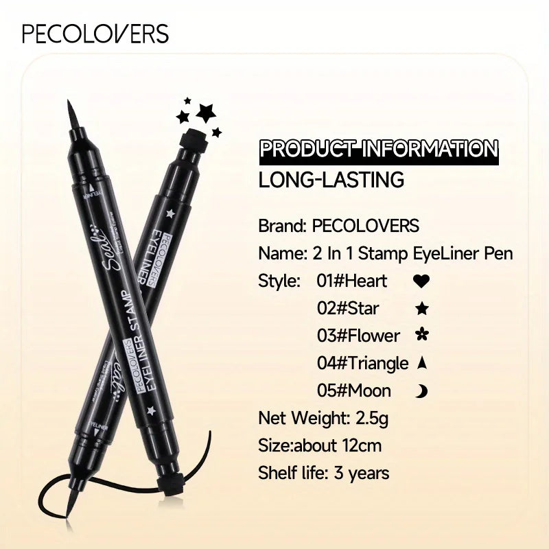 7 Styles Eyeliner Stamp Pen Red Black Liquid Eyeliner Pen Double-ended Lazy Eye Liner Pencil Fast Drying Waterproof Eye Makeup Zpaxo