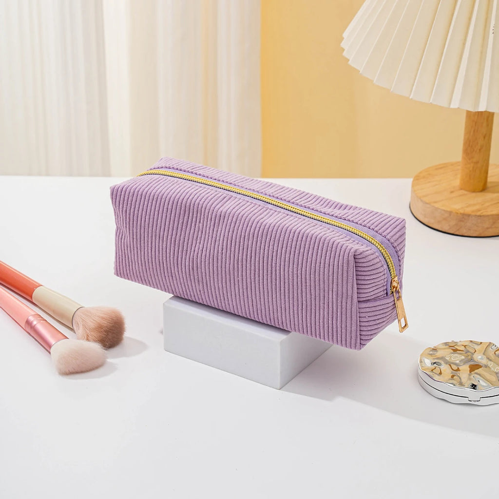 Pencil Case Solid School Supplies Large Capacity Stationery Bag