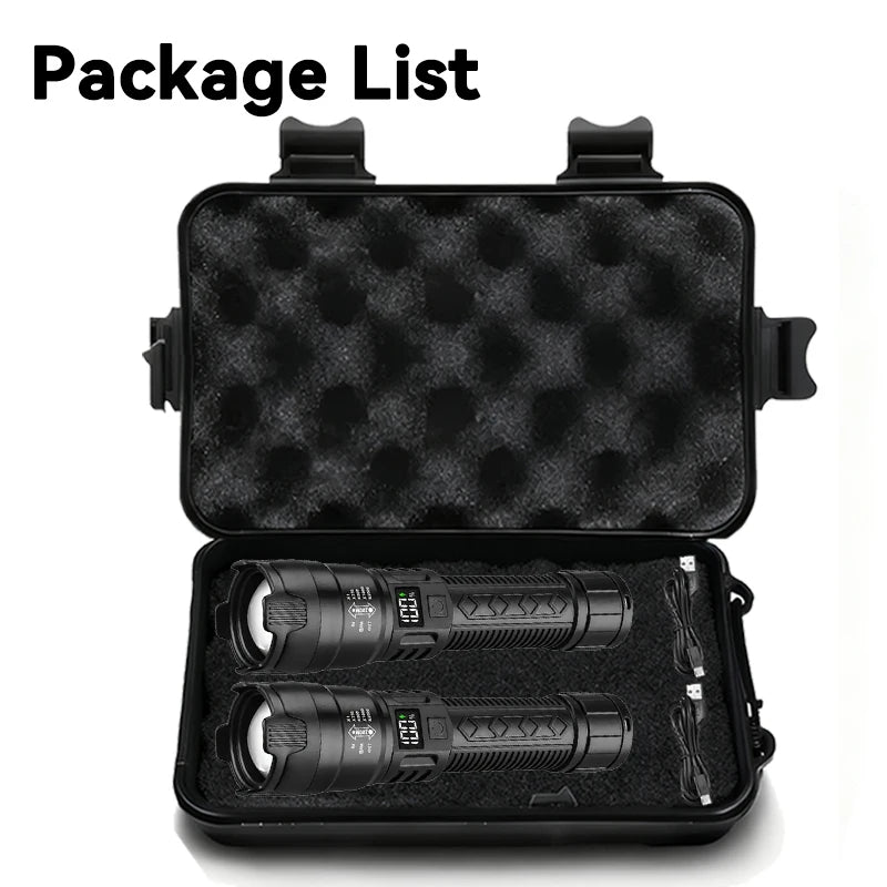1500LM LED Tactical Flashlight – Type-C Rechargeable Zoom Torch