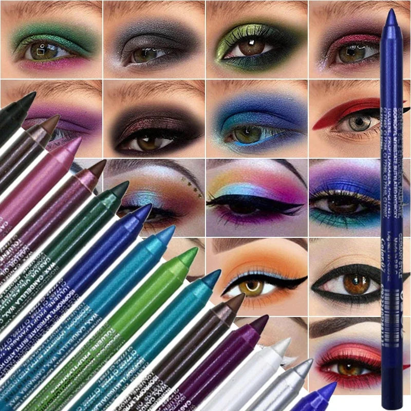 Waterproof Black Brown Eyeliner Gel Pencil Matte Smooth Eye Shadow Highlighter Pens Non-Smudge Easy Wear Eyeliner Pen Makeup Zpaxo