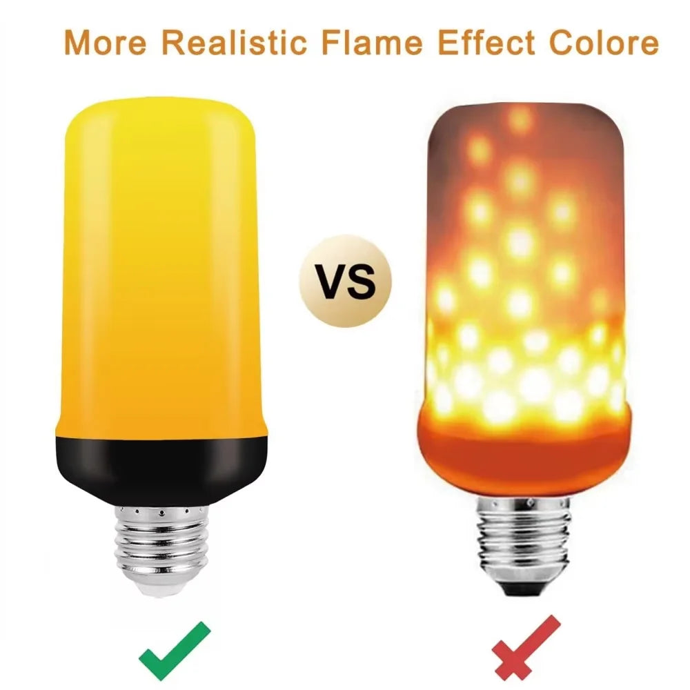 B22 E27 LED Flame Effect Light Bulb 4 Modes Flickering Fire Simulation for Party KTV Festival Garden Home Decor Outdoor Lighting Zpaxo