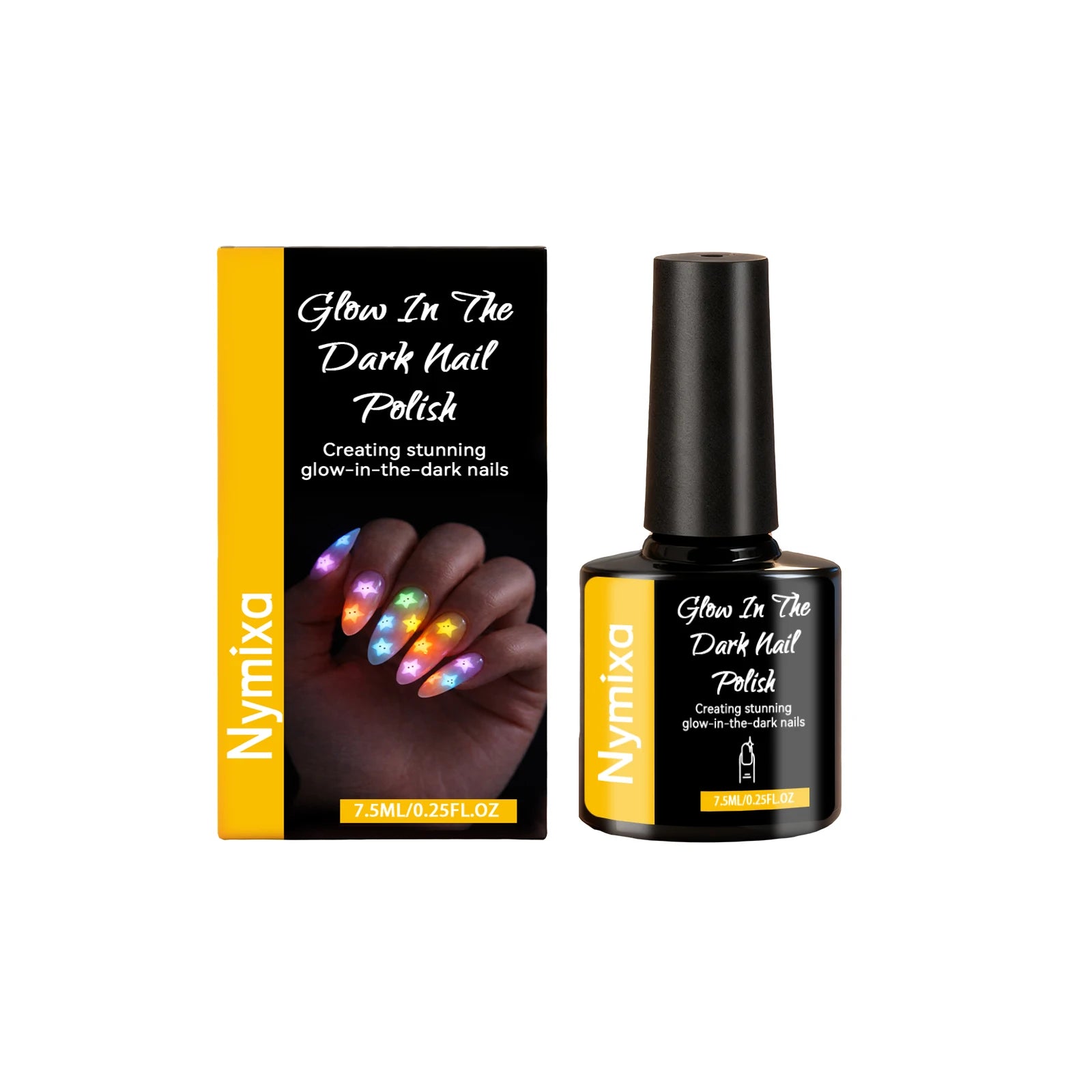 Glow in the Dark Fluorescent Nail Polish Set – 5 Neon Colors Gel Nail Polish Set Zpaxo Sunshine Yellow