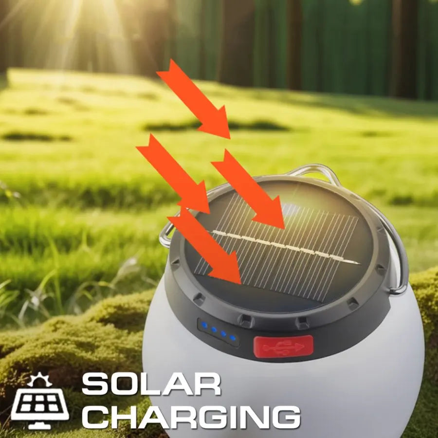 POCKETMAN Solar USB LED Camping Lantern – 3 Modes, IPX4 Camping Lantern Zpaxo