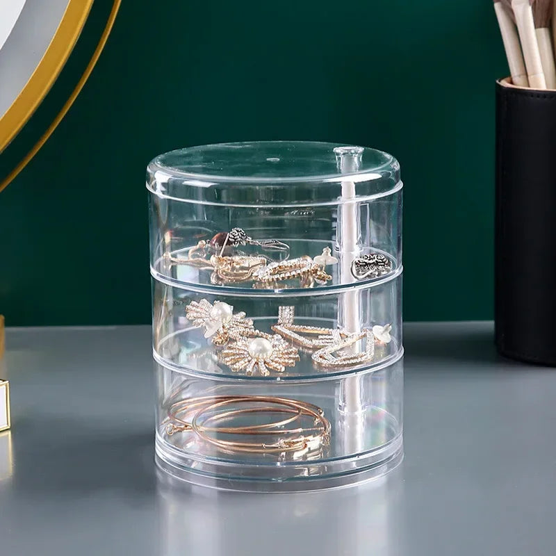 Rotating Jewelry Organizer Box – Bracelet & Earring Display Rack Jewelry Organizer Box Zpaxo 3Layers