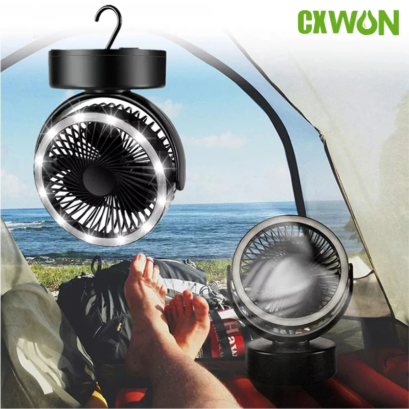 Portable Rechargeable Led Camping Lights Outdoor Fan Lighting USB Zpaxo