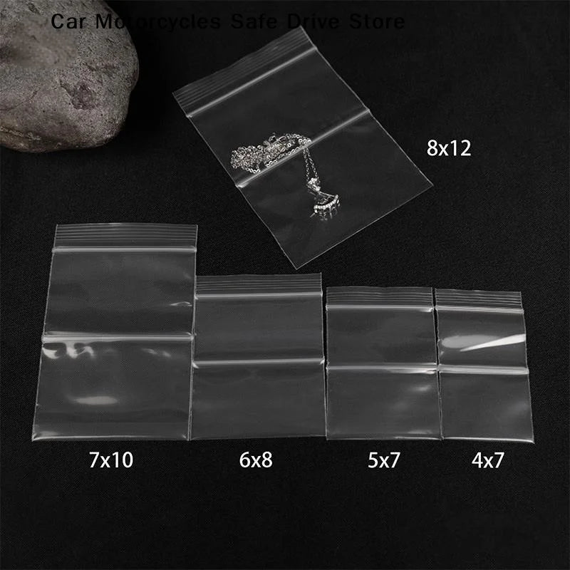 CM200Pcs Transparent Double Pocket Bags Home Travel Coins Pearls