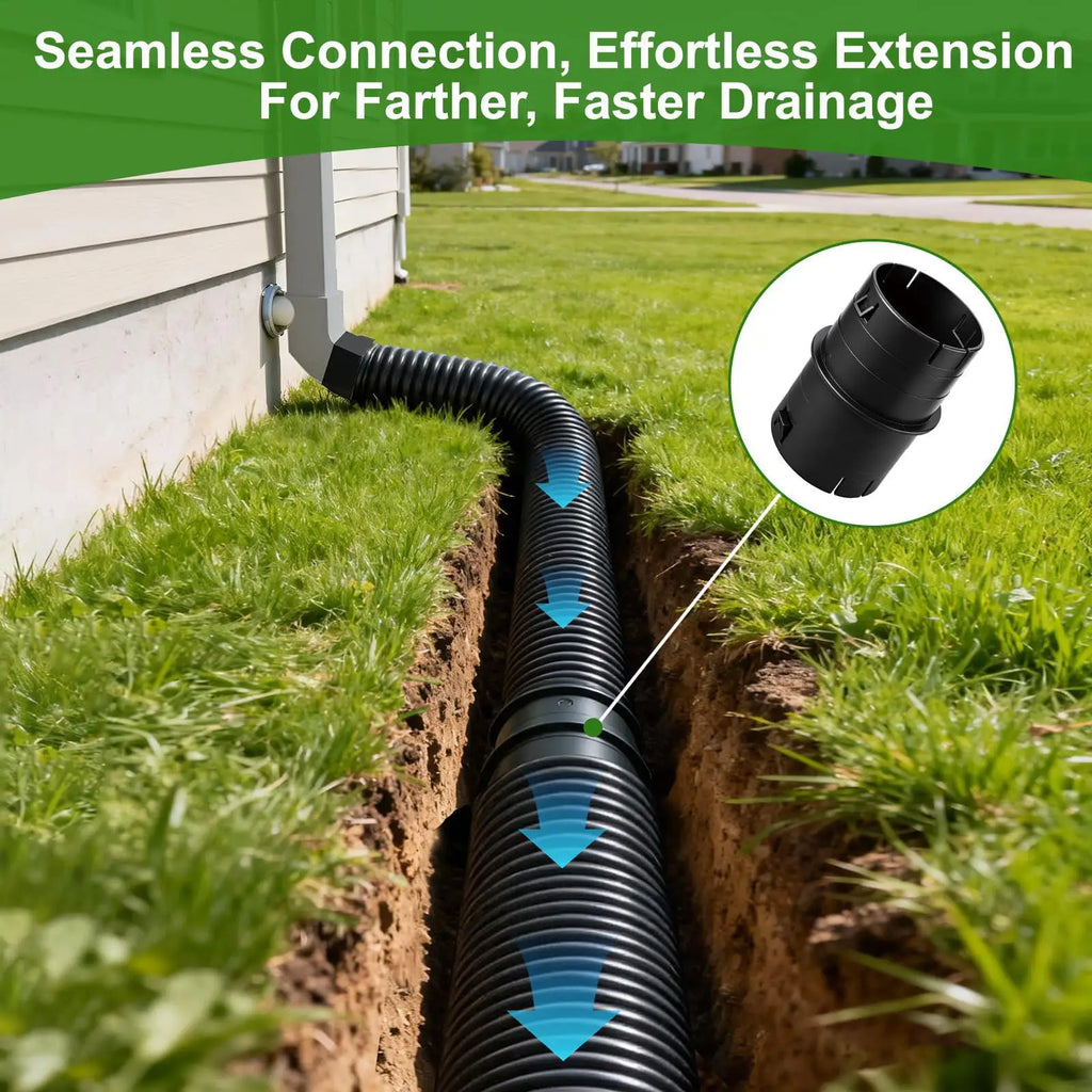 Corrugated PVC Pipe Adapter Universal Drainage Connector Leak Proof