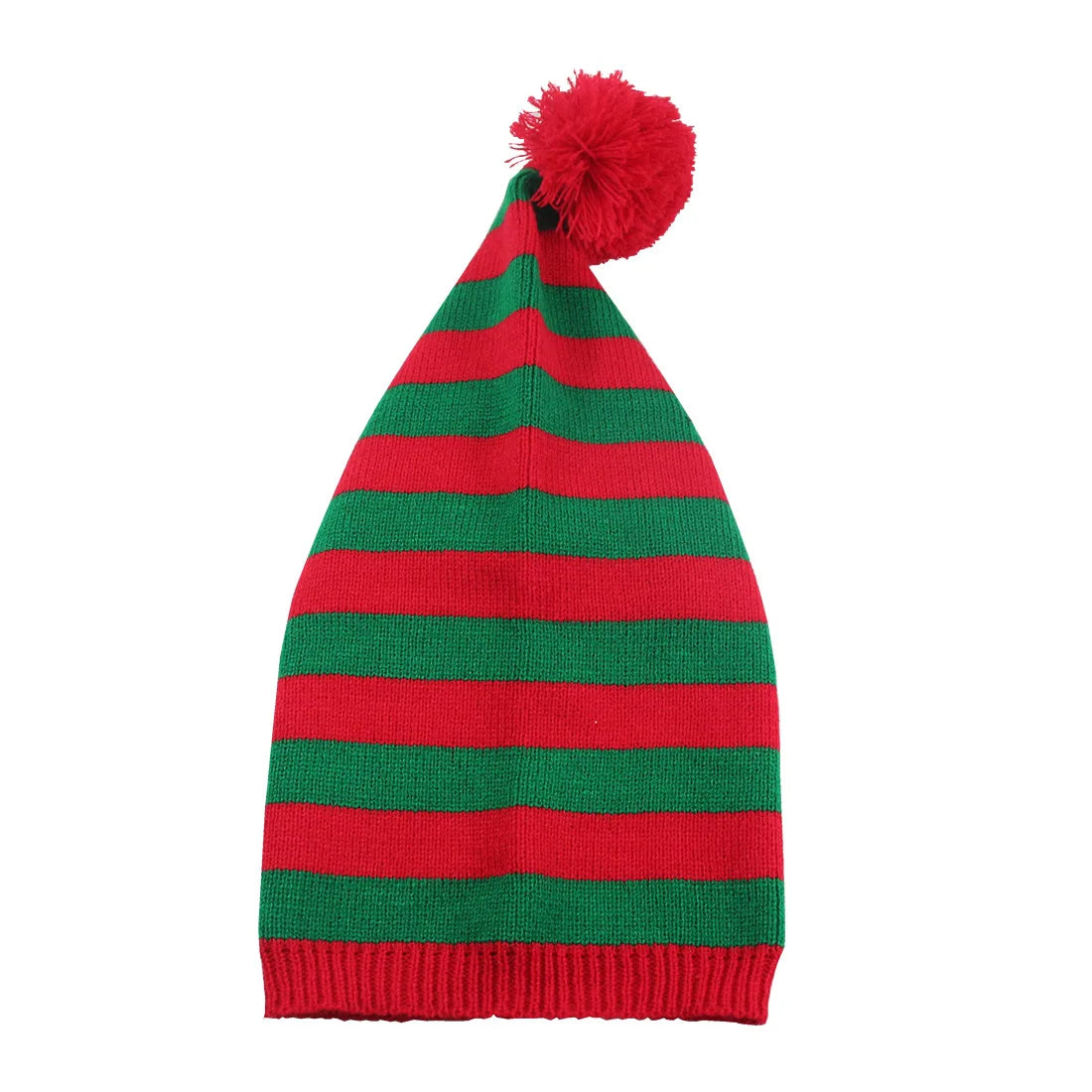 Unisex Christmas Knit Hat European Long-tail Pom Elf Beanie Festive