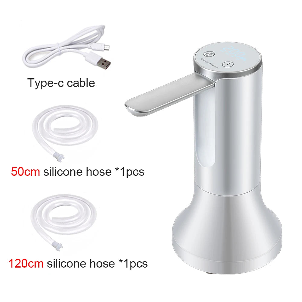 Electric Water Gallon Pump Automatic 19 Liters Foldable Desktop Zpaxo White and Base