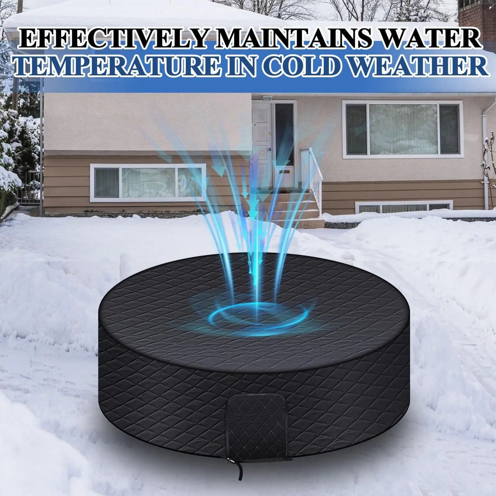 Tub Cover Insulated Inflatable Round Waterproof Winter Pool Protector