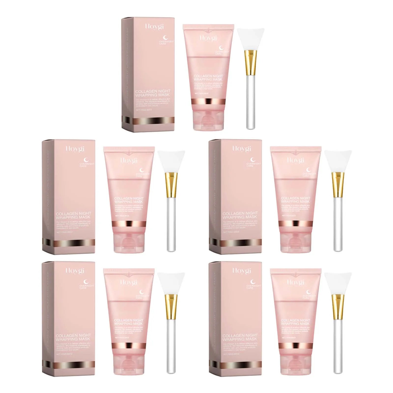 Hoygi Collagen Peel-Off Overnight Mask – Anti-Wrinkle Face Mask Collagen Peel-Off Mask Zpaxo 5 Sets