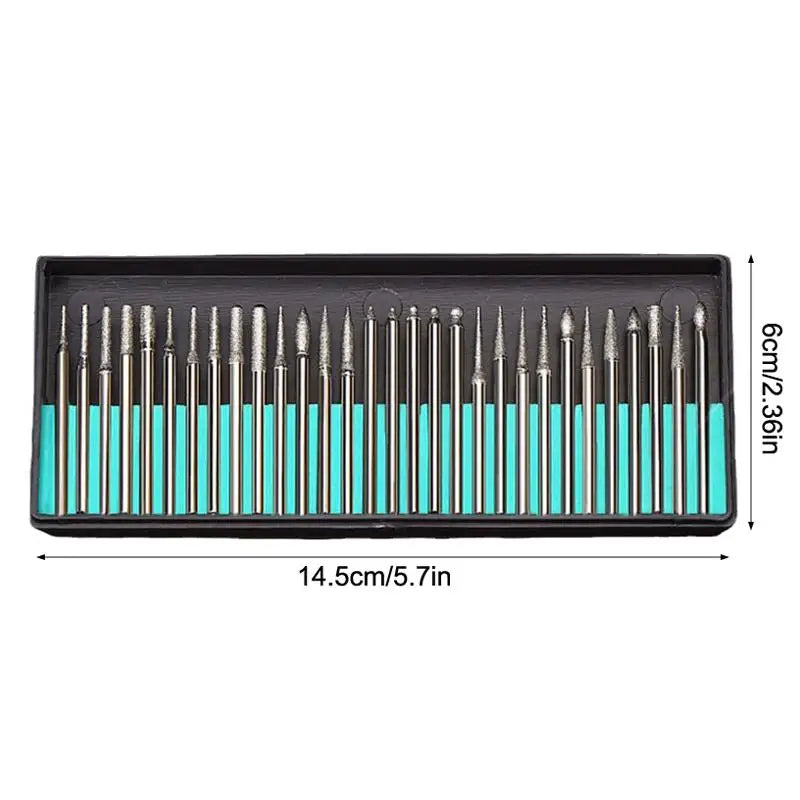 30-Piece Diamond Burs Enhancing Electric Grinder Rotary Tool's Zpaxo one size