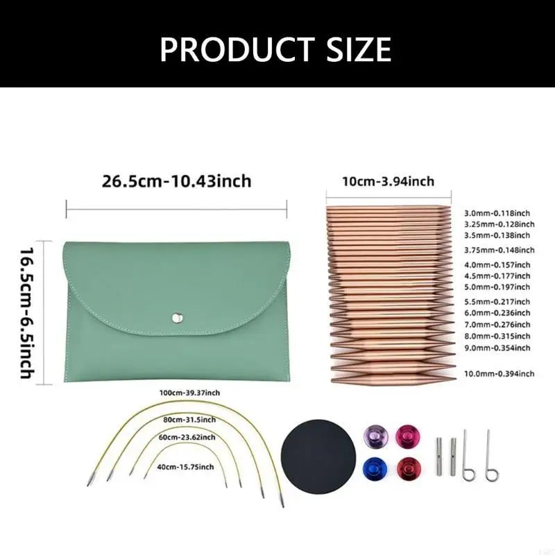 13Pairs Interchangeable Circular Knitting Needle Set 3.0mm-10mm for Knitting Sweater Sock Aluminum Knitting Needle Set Zpaxo