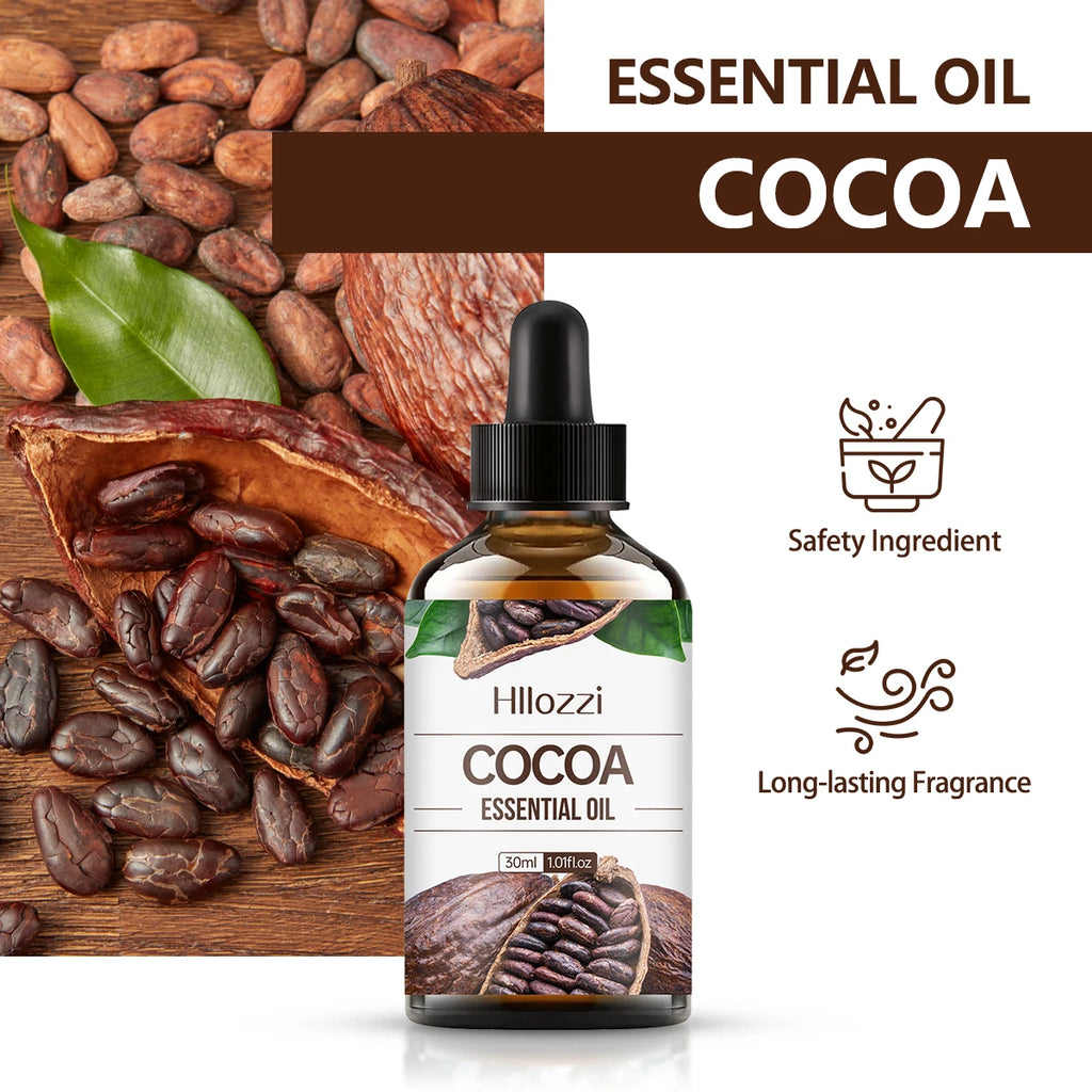 Cocoa essential oil, rich flavor, skin care, hair care, hydration, moisturizing, aromatherapy, aromatherapy, candles, DIY Zpaxo