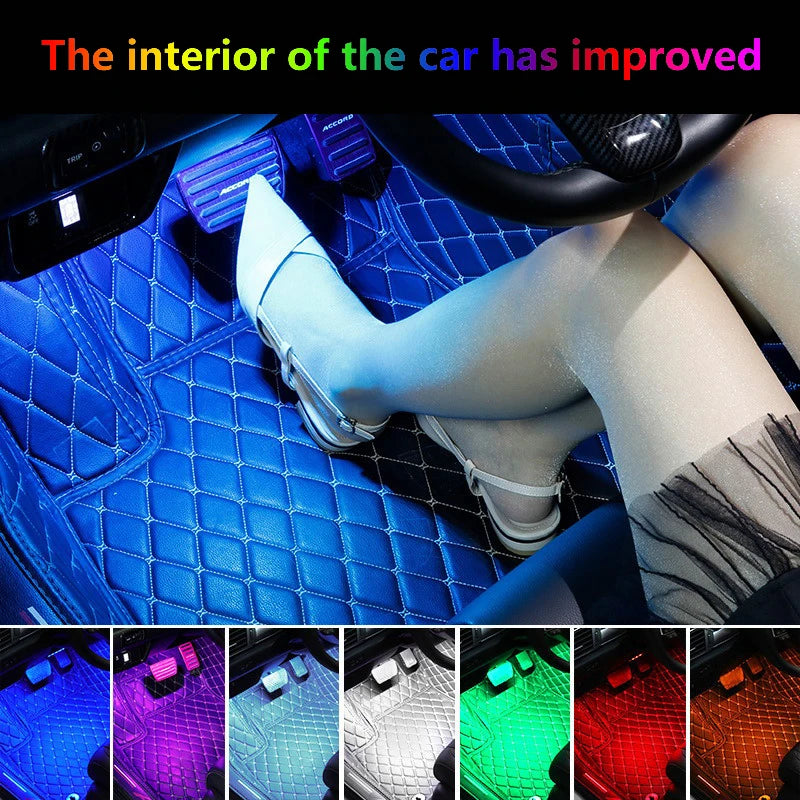 48 LED RGB Car Interior Ambient Light – Remote & Voice Control