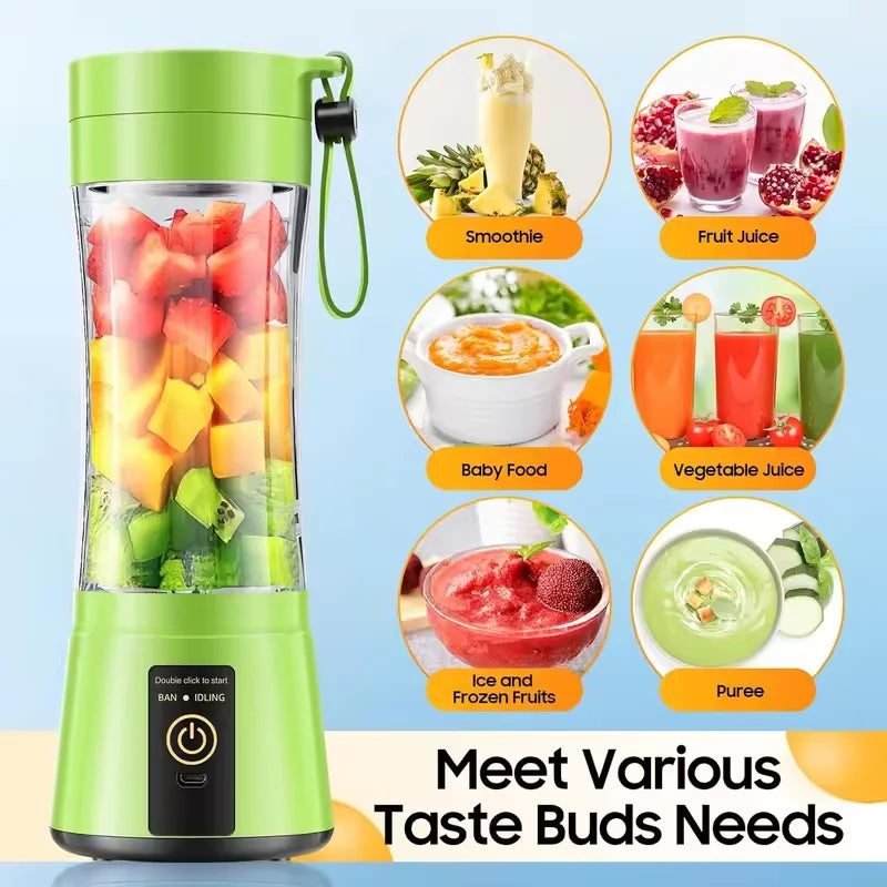 380ml household juice mixer mini electric juicer USB rechargeable smoothie shake mixer portable juicer household appliances Zpaxo random color