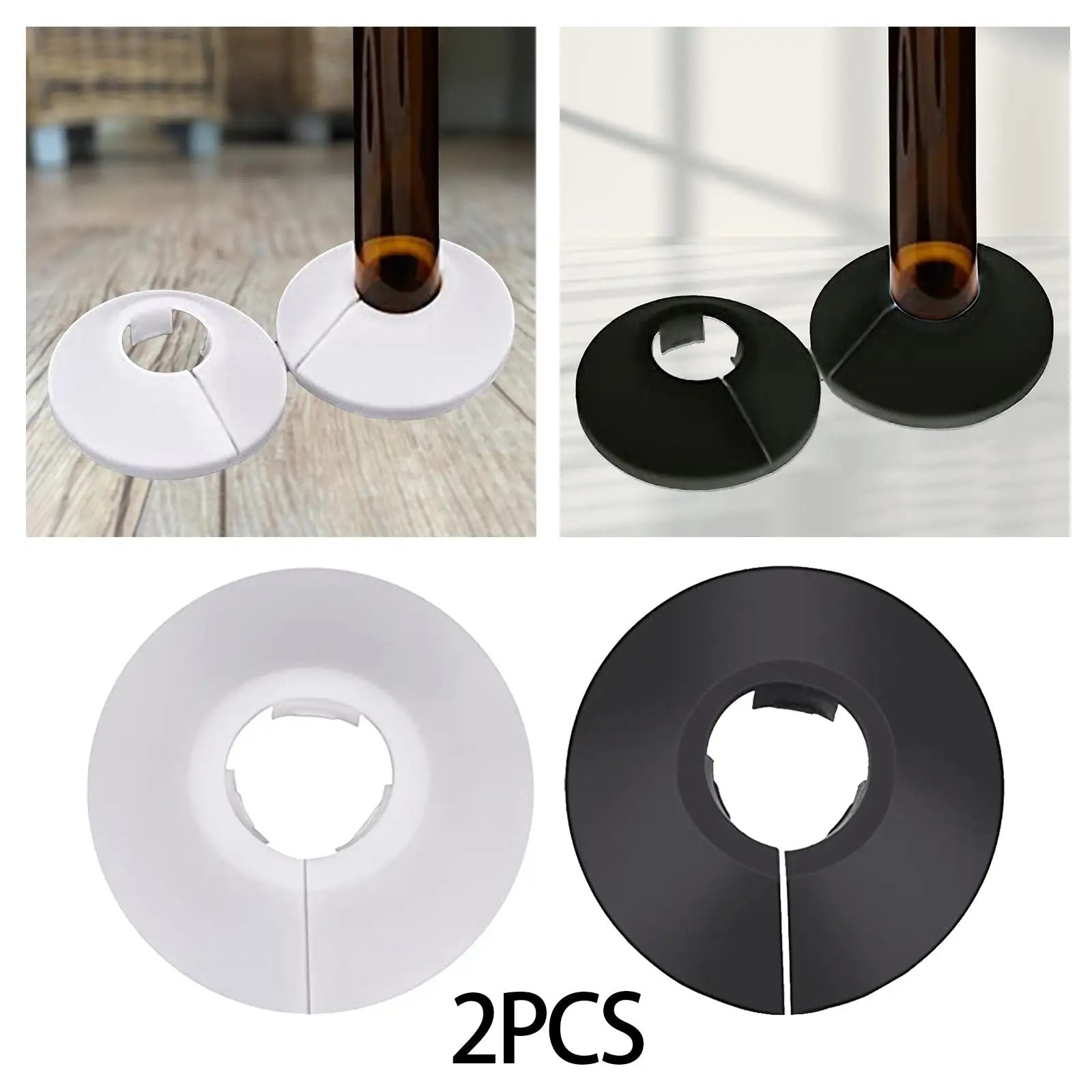 2-Pack Decorative Flange Pipe Cover Collars – PVC Wall Escutcheon Pipe Cover Collar Zpaxo