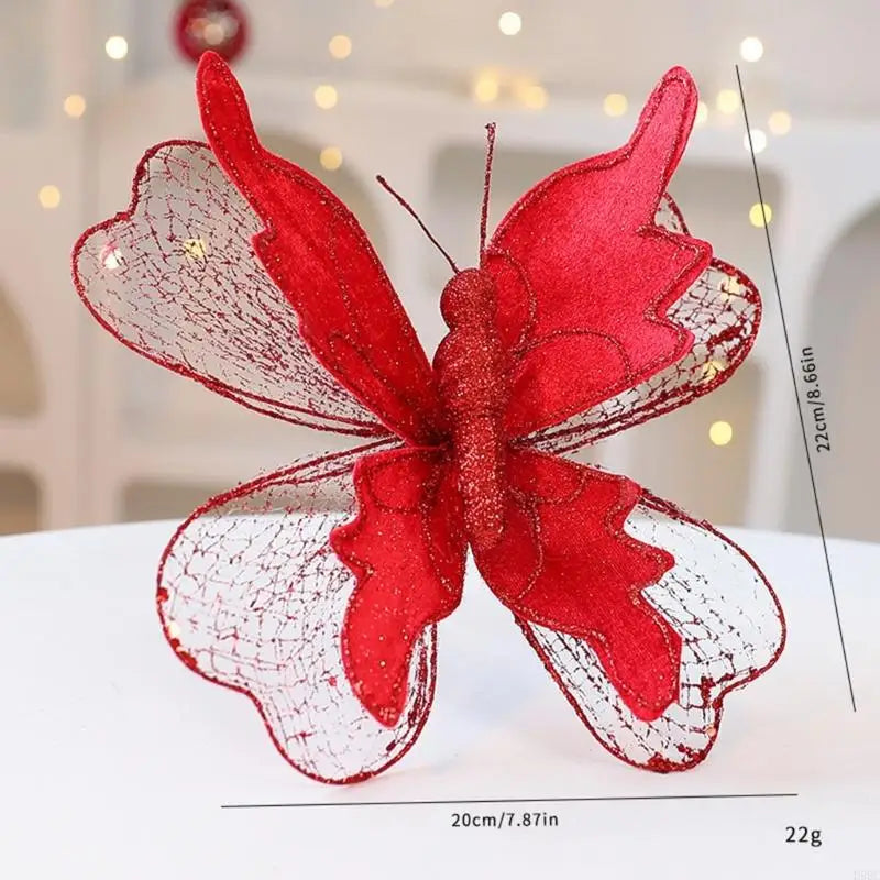 Christmas Decoration Butterfly Shimmering Mesh Tree Embellishment