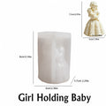 3D Mother & Baby Silicone Mold – Candle Soap Plaster DIY Craft Silicone Craft Mold Zpaxo Ivory