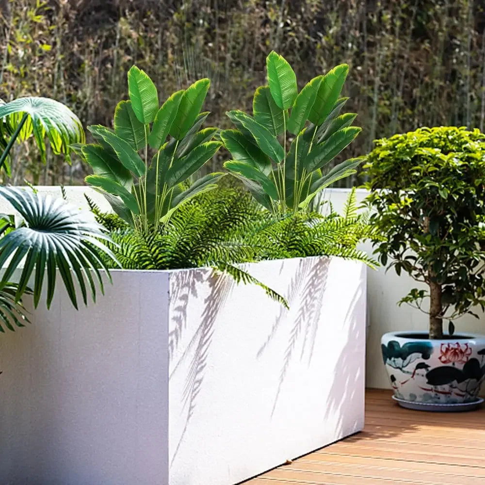 Artificial Plants Large Tropical Palm Tree Fake Banana Plants Leaves Real Touch Plastic Monstera Simulated Plant for Home Zpaxo