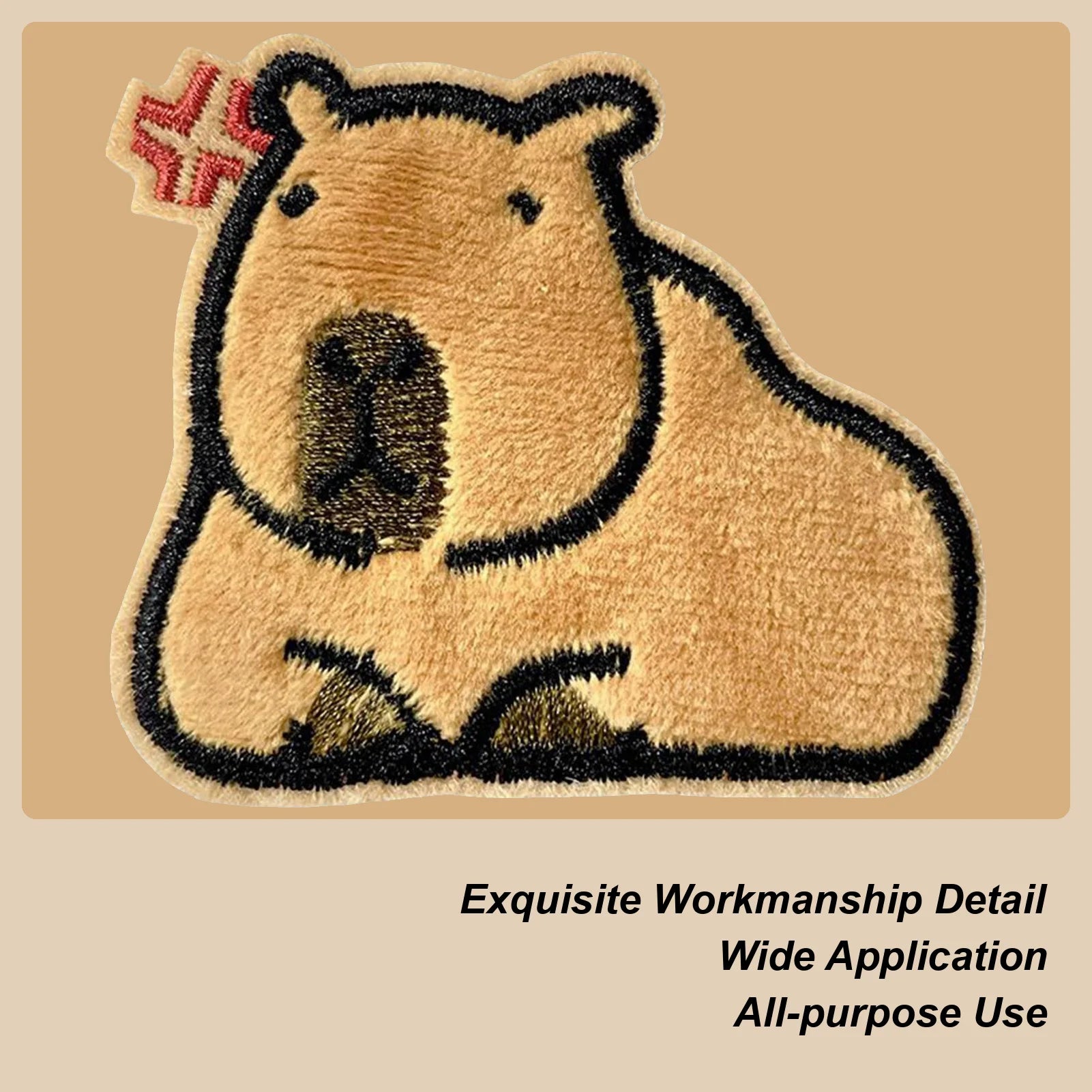 Animal Iron Patches Capybara Shape Backpacks Cute Embroidered