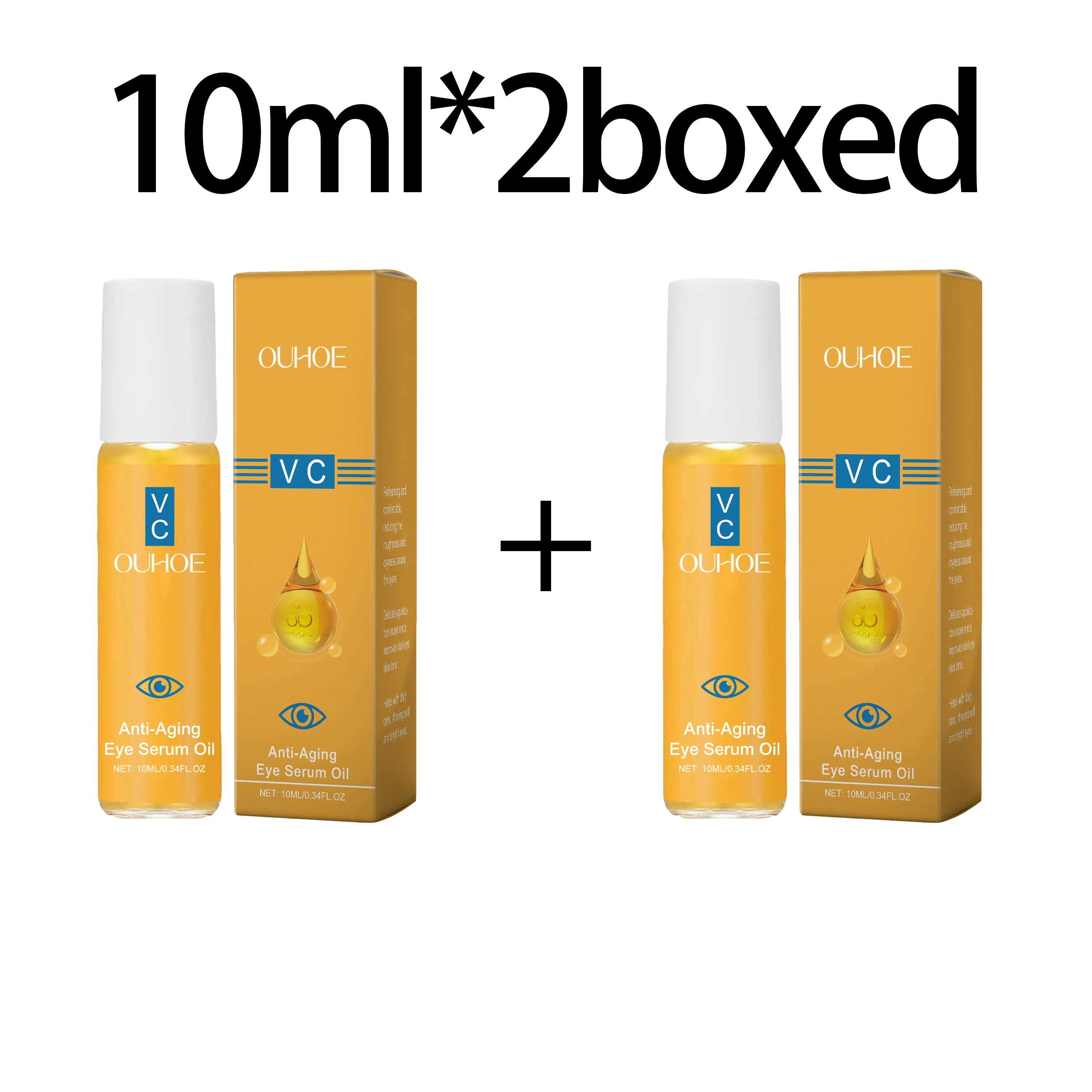 Anti Aging Eye Essence Oil Firming Brightening Reduce Wrinkle Fade Fine Lines Remove Puffiness Hydrating Smooth VC Eye Serum Oil Zpaxo 10ml boxed X 2pcs