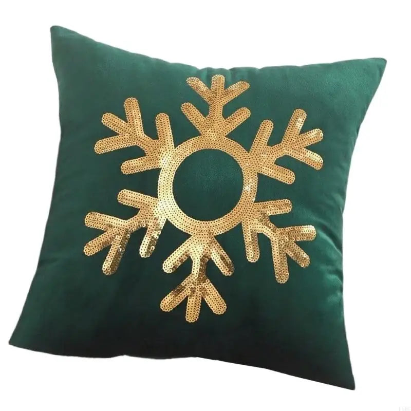 Decorative Velvets Cushion Cover Embroidered Snow Pattern Home