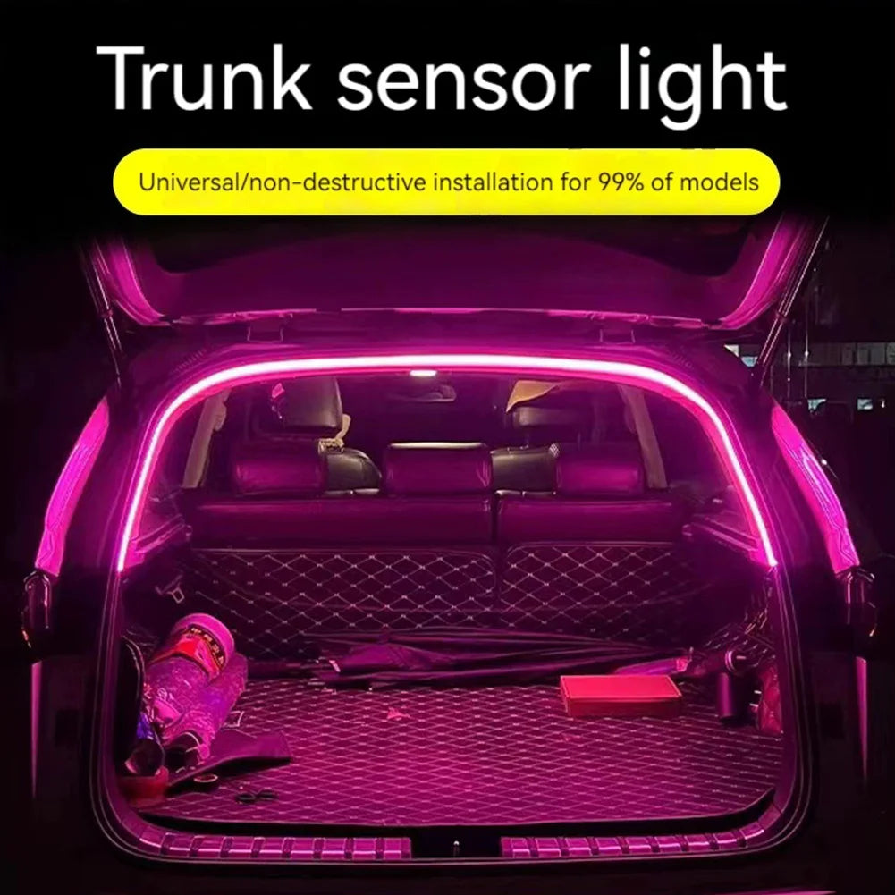 2M 4M LED Car Trunk Light Strip No Drilling Dynamic Flowing Ambient