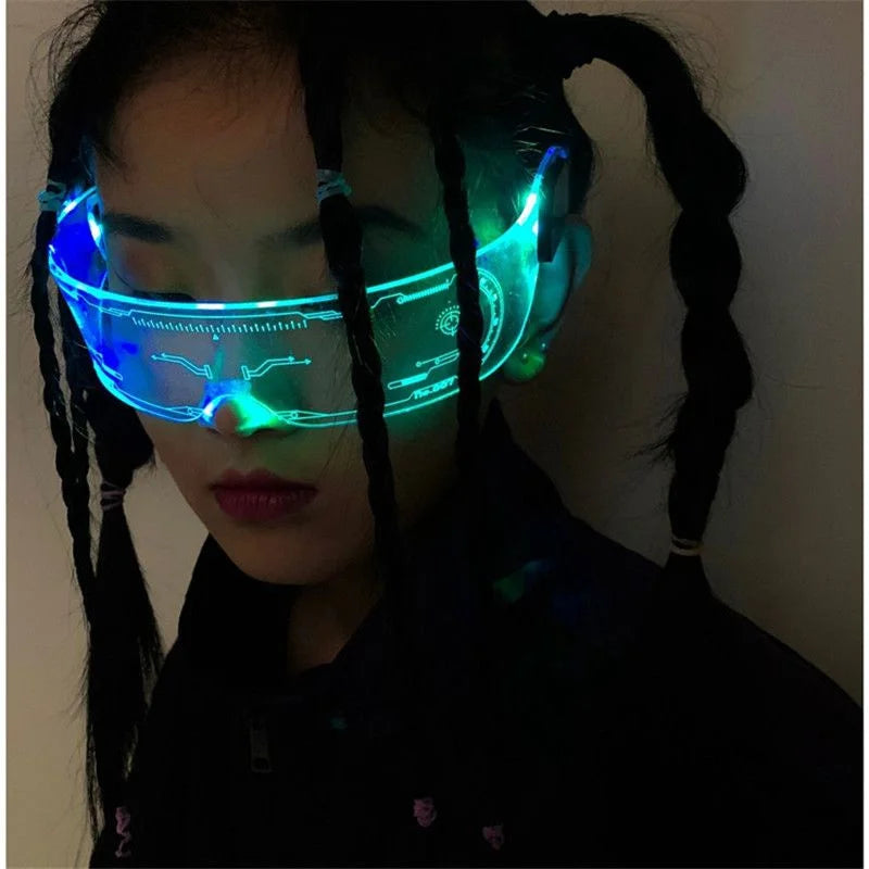 LED Light-Up Party Glasses – 7-Color Glowing Festival Goggles