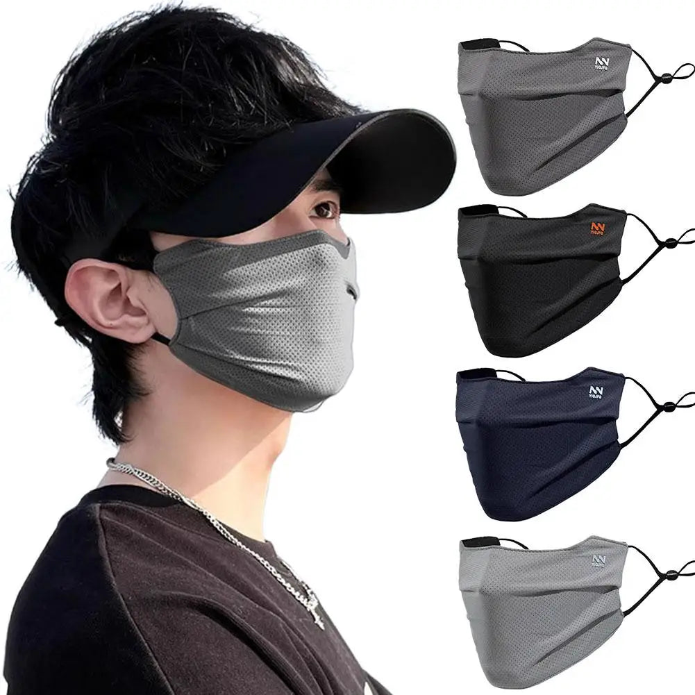 Breathable Ice Silk Face Cover UV Face Shield Washable Reusable Sun Protection Face Mask for Motorcycle Running Riding Exercise Zpaxo