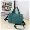 Crossbody Bags for Women Corduroy Shoulder Bag Solid Corduroy Bag Ins Hot Square Handbag Round Striped Bags Styling Props Zpaxo greenB